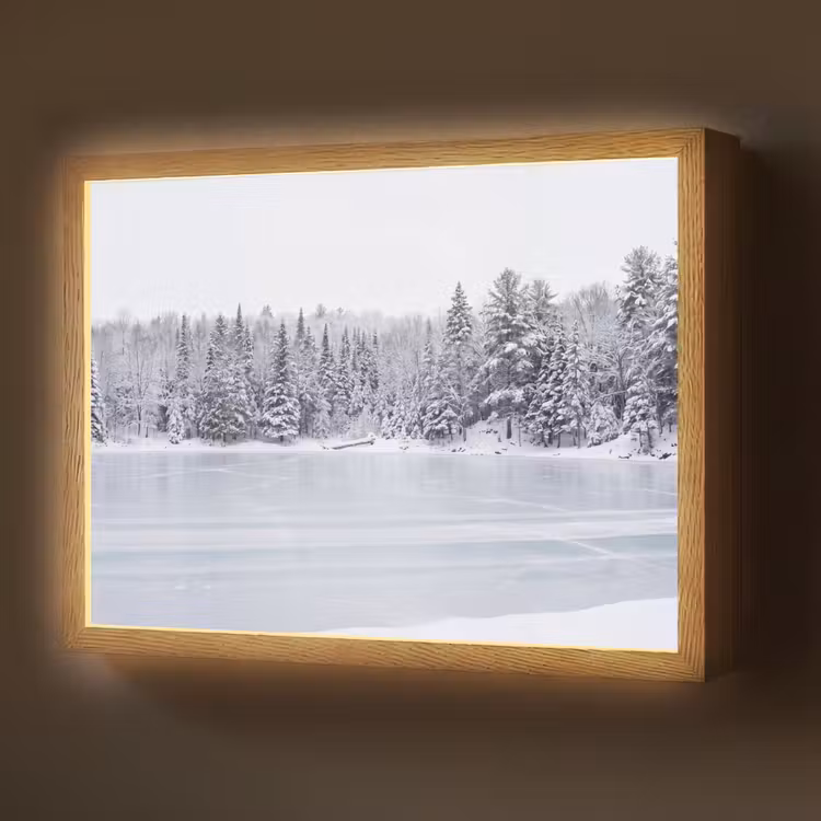 Lightbox - Wandlamp - Meer - Dennen - IJs - Winter - Rustgevend — 1