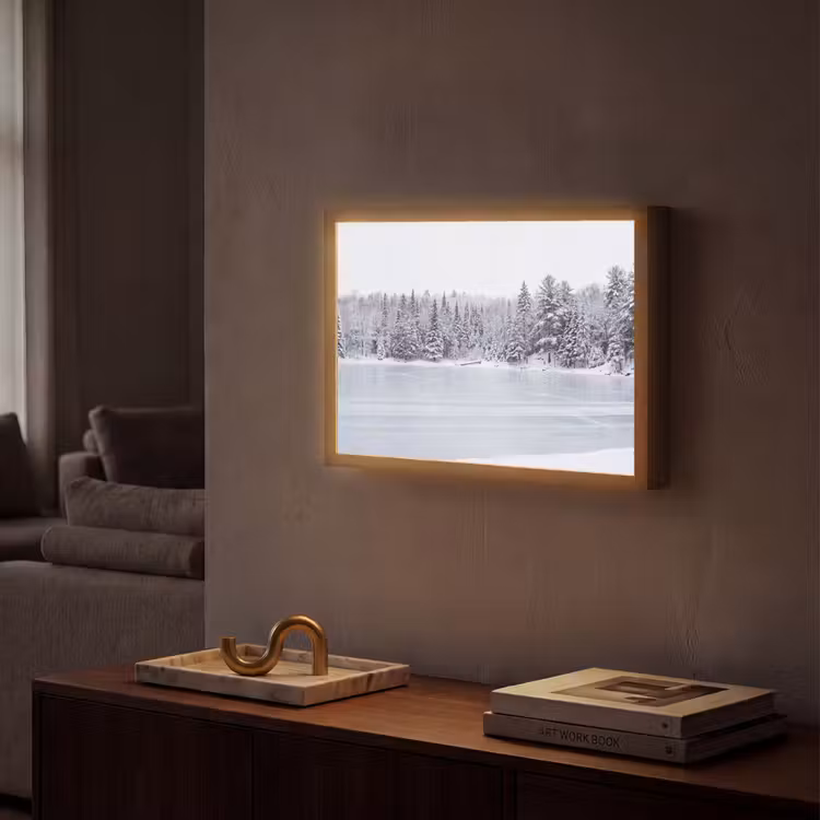 Lightbox - Wandlamp - Meer - Dennen - IJs - Winter - Rustgevend — 2