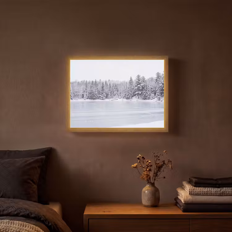 Lightbox - Wandlamp - Meer - Dennen - IJs - Winter - Rustgevend — 3