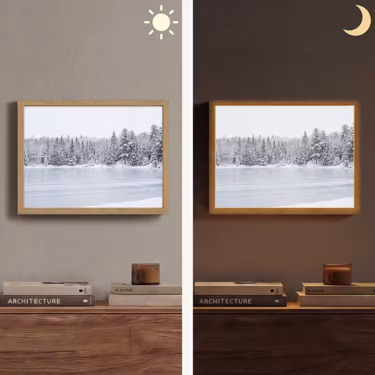 Lightbox - Wandlamp - Meer - Dennen - IJs - Winter - Rustgevend — 6
