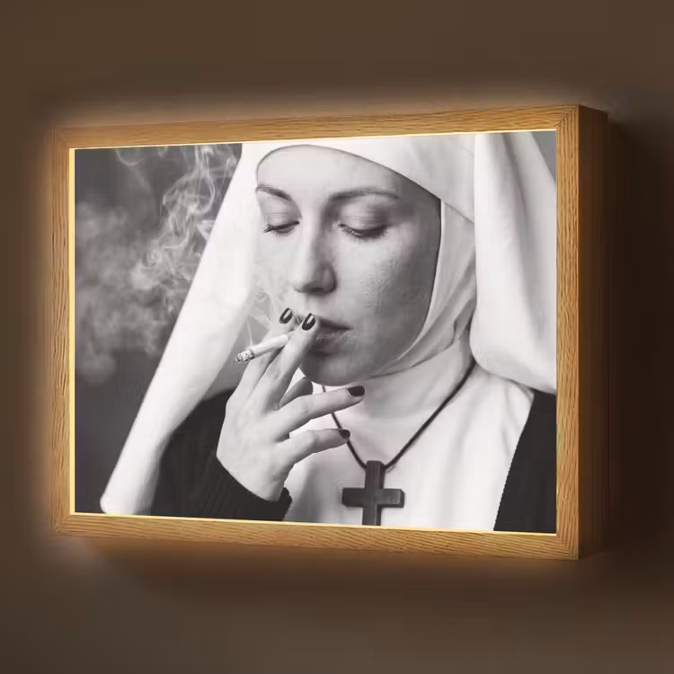 Lightbox - Wandlamp - Non - Roken - Portret - Zwart - Wit - Rebels — 1
