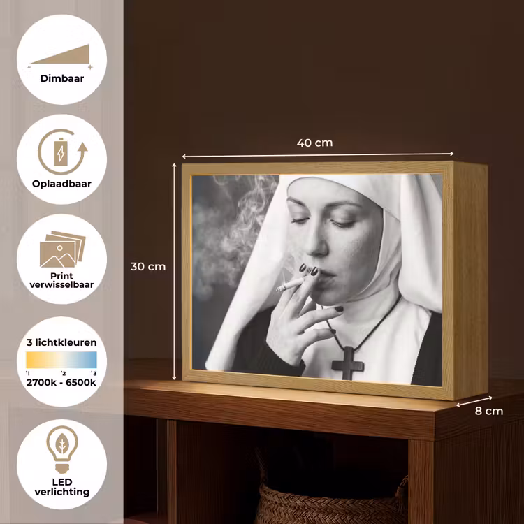 Lightbox - Wandlamp - Non - Roken - Portret - Zwart - Wit - Rebels — 10