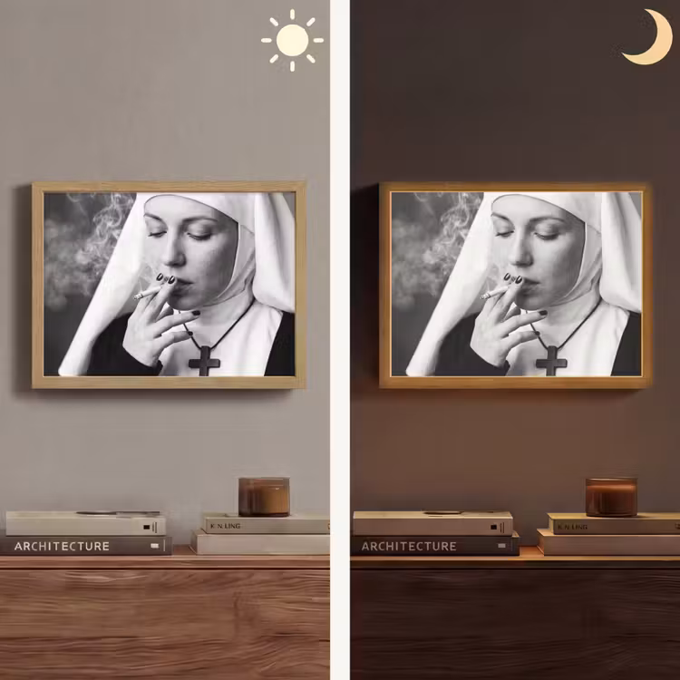 Lightbox - Wandlamp - Non - Roken - Portret - Zwart - Wit - Rebels — 6