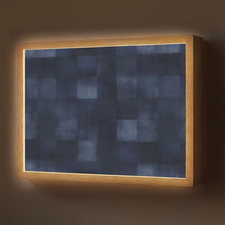 Lightbox - Wandlamp - Patroon - Ruit - Marineblauw — 1