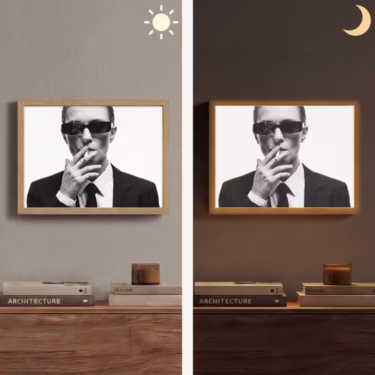 Lightbox - Wandlamp - Portret - Pak - Roken - Zwart - Wit - Stoer — 6