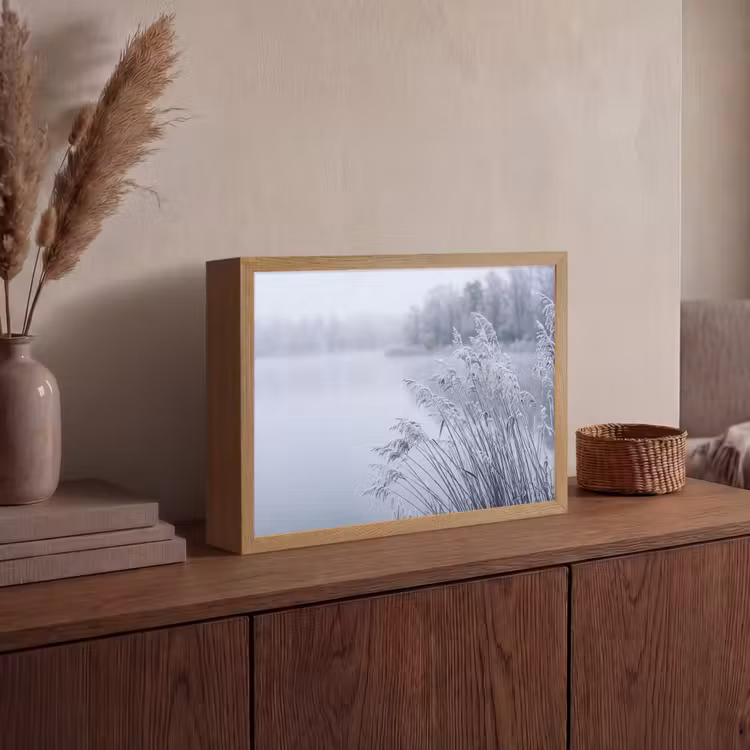 Lightbox - Wandlamp - Riet - Bevroren - Winter - Natuur — 4