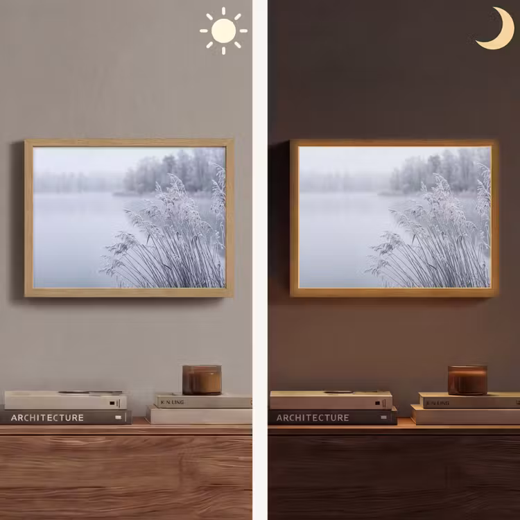 Lightbox - Wandlamp - Riet - Bevroren - Winter - Natuur — 6