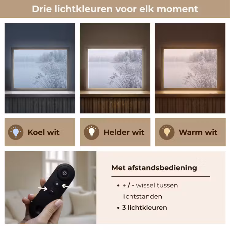 Lightbox - Wandlamp - Riet - Bevroren - Winter - Natuur — 8