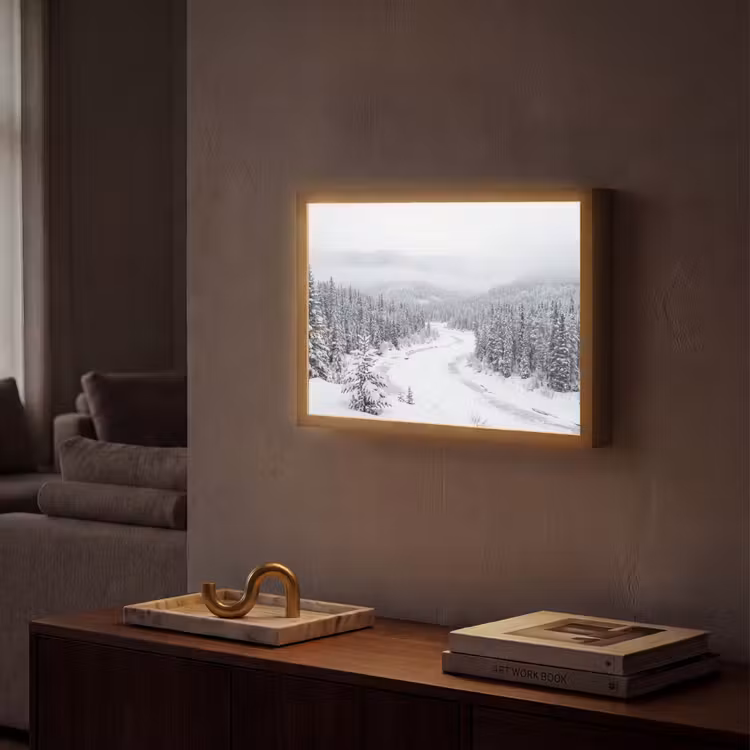 Lightbox - Wandlamp - Rivier - Bevroren - Landschap - Winter — 2