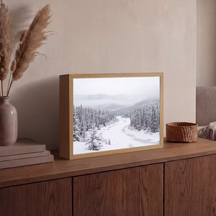 Lightbox - Wandlamp - Rivier - Bevroren - Landschap - Winter — 4