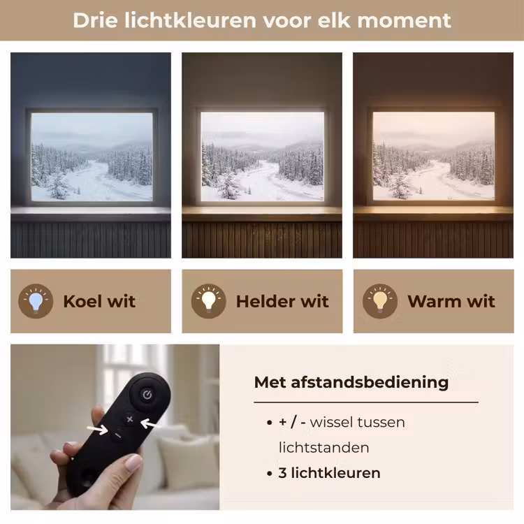 Lightbox - Wandlamp - Rivier - Bevroren - Landschap - Winter — 8