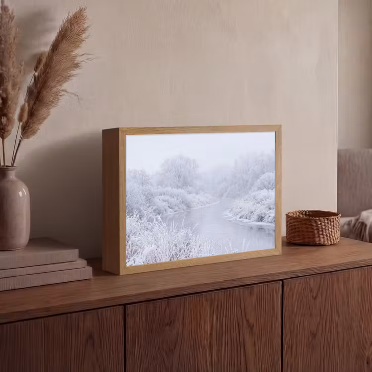 Lightbox - Wandlamp - Rivier - Sneeuw - Bos - Winter - Schilderachtig — 4