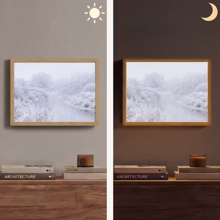 Lightbox - Wandlamp - Rivier - Sneeuw - Bos - Winter - Schilderachtig — 6