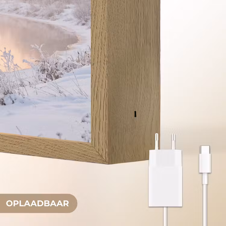 Lightbox - Wandlamp - Rivier - Winter - Landschap - Sneeuw - Zonsopgang — 7