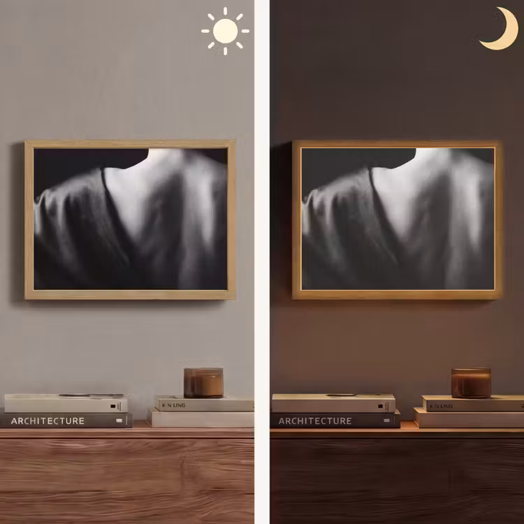 Lightbox - Wandlamp - Schouder - Zijde - Rug - Zwart - Wit - Elegant — 6