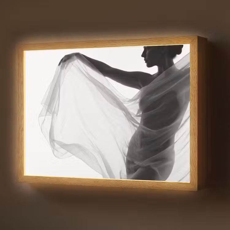 Lightbox - Wandlamp - Silhouet - Sluier - Vormen - Zwart - Wit - Sensueel — 1