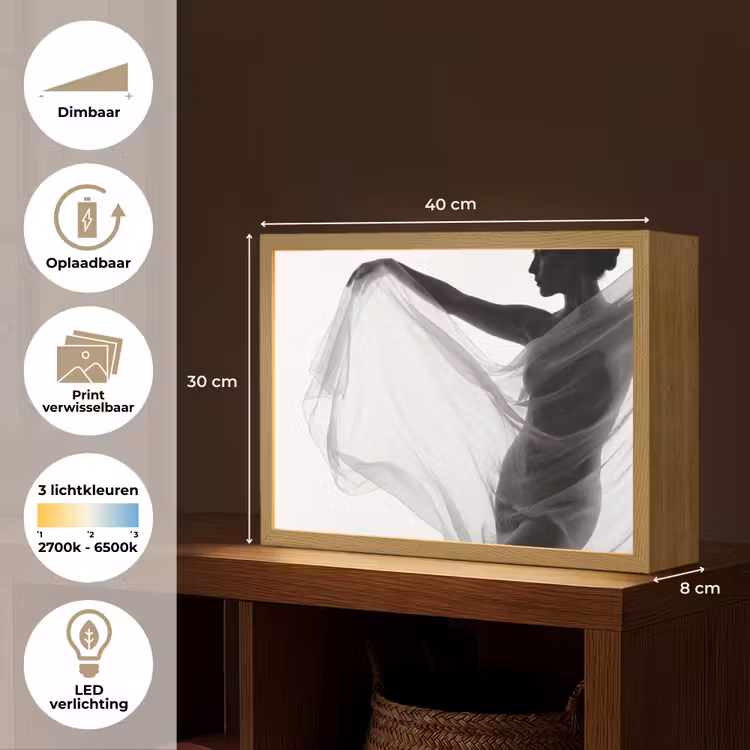 Lightbox - Wandlamp - Silhouet - Sluier - Vormen - Zwart - Wit - Sensueel — 10