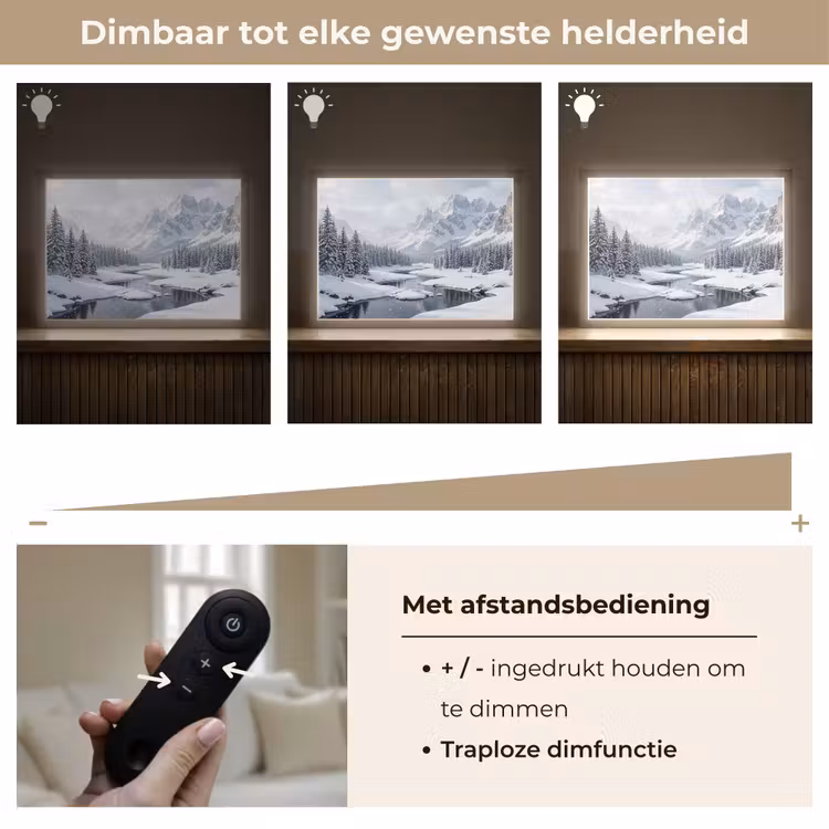 Lightbox - Wandlamp - Sneeuwlandschap - Bergen - Rivier - Winter — 9