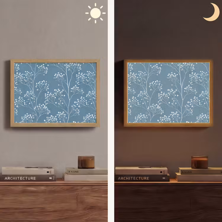 Lightbox - Wandlamp - Takken - Bessen - Patroon - Lichtblauw — 6