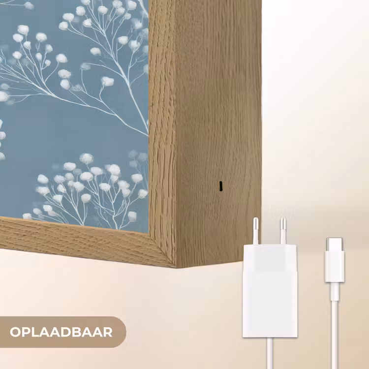 Lightbox - Wandlamp - Takken - Bessen - Patroon - Lichtblauw — 7