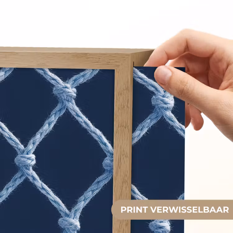 Lightbox - Wandlamp - Visnet - Touw - Patroon - Marineblauw — 5