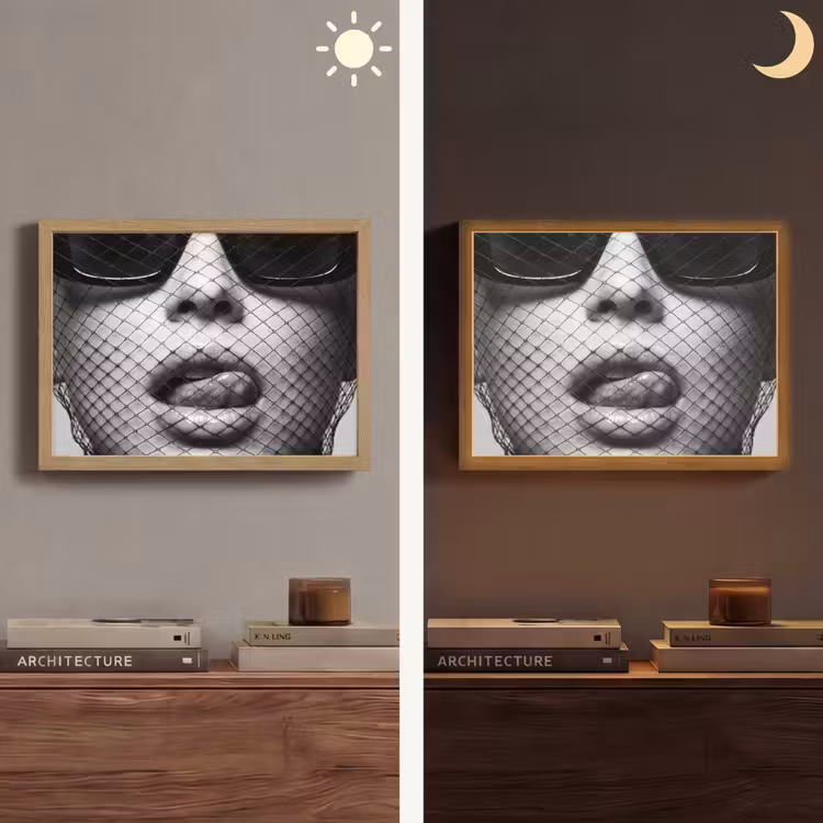 Lightbox - Wandlamp - Vrouw - Net - Mysterieus - Zwart - Wit — 6