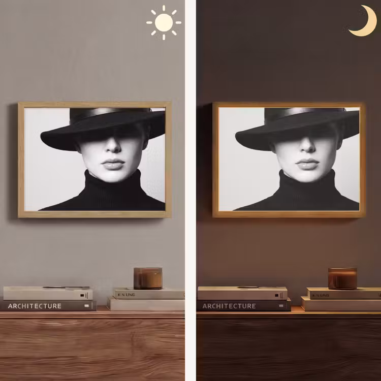 Lightbox - Wandlamp - Vrouw - Schaduw - Zwart - Wit - Mysterieus — 6