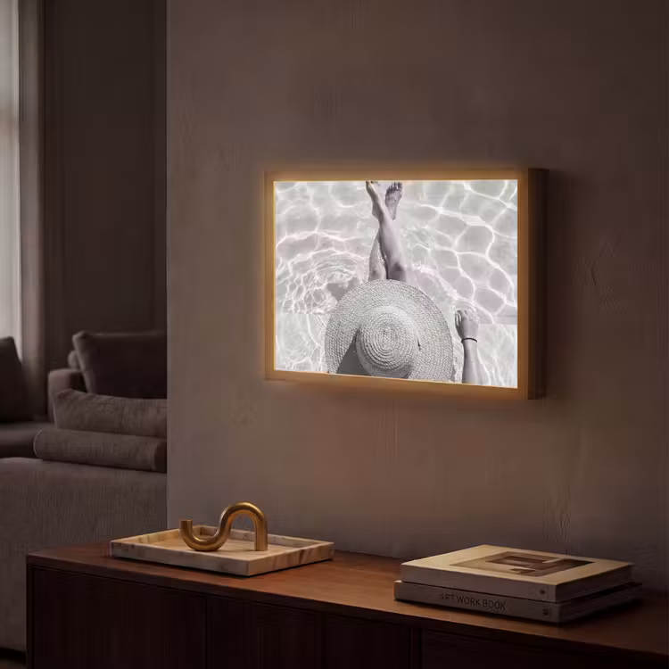 Lightbox - Wandlamp - Zwembad - Hoed - Water - Zwart - Wit - Zomers — 2