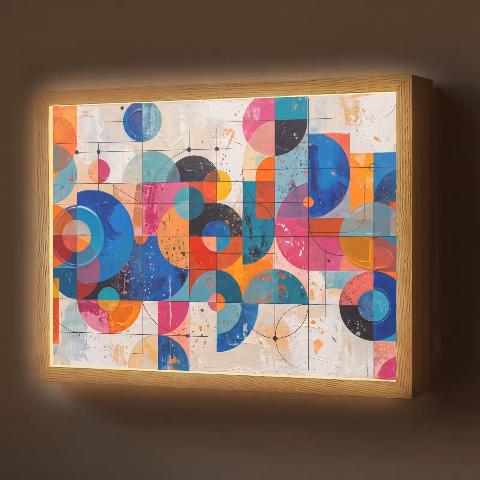 Lightbox - Wandlamp - Kunst - Geometrisch - Abstract - Kleurrijk — 1