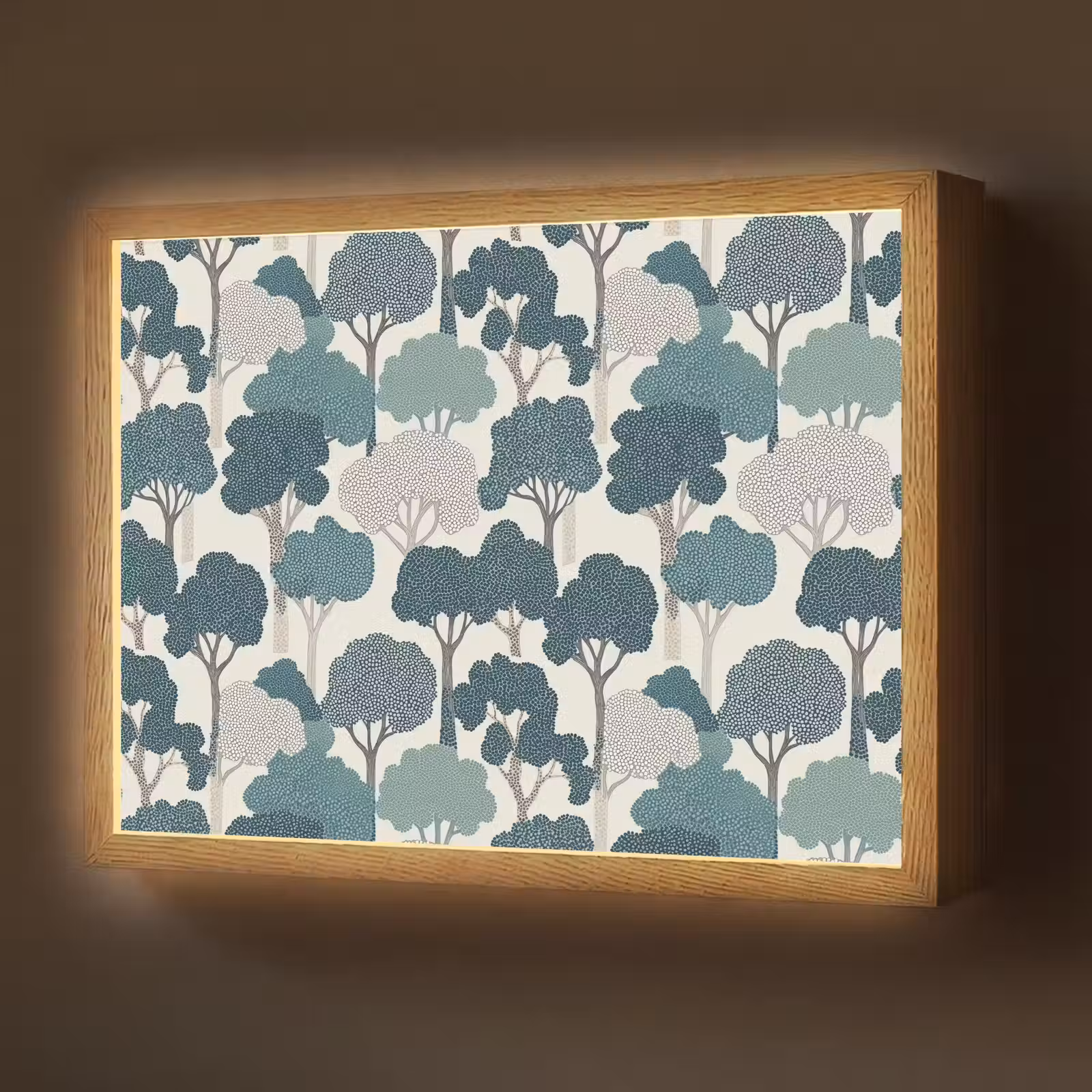 Lightbox - Wandlamp - Modern - Bomen - Bos - Patroon - Blauw — 1