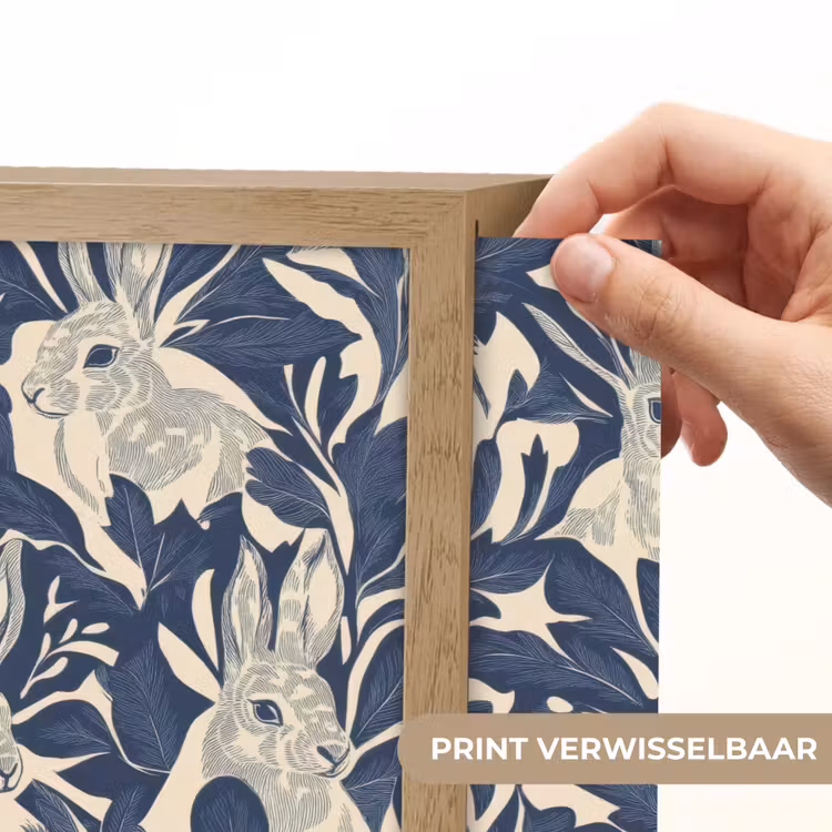 Lightbox - Wandlamp - Hazen - Bladeren - Patroon - Blauw - Beige — 5