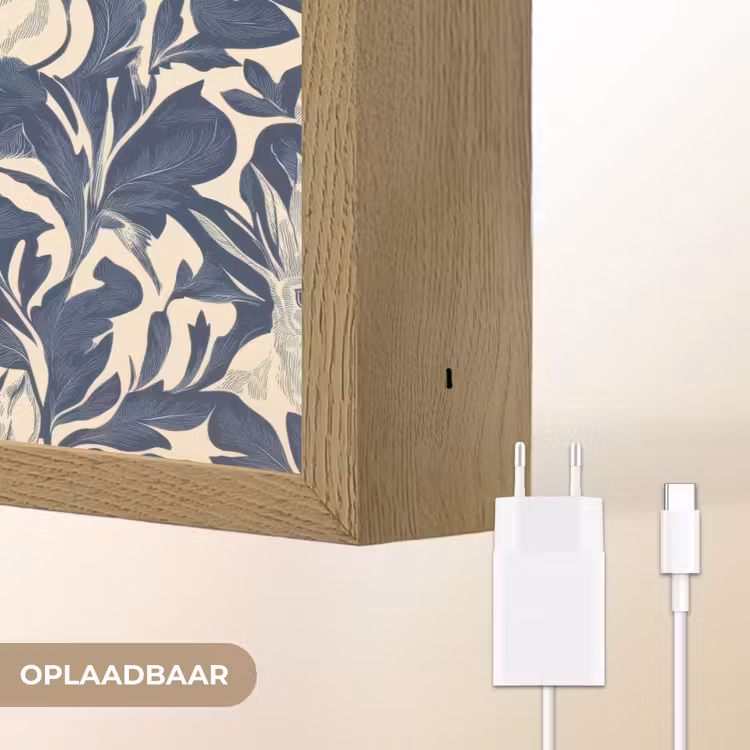 Lightbox - Wandlamp - Hazen - Bladeren - Patroon - Blauw - Beige — 7