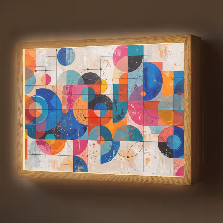 Lightbox - Wandlamp - Kunst - Geometrisch - Abstract - Kleurrijk — 1