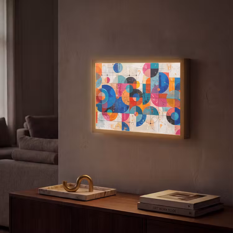 Lightbox - Wandlamp - Kunst - Geometrisch - Abstract - Kleurrijk — 2