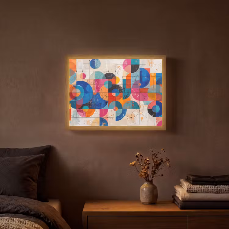 Lightbox - Wandlamp - Kunst - Geometrisch - Abstract - Kleurrijk — 3
