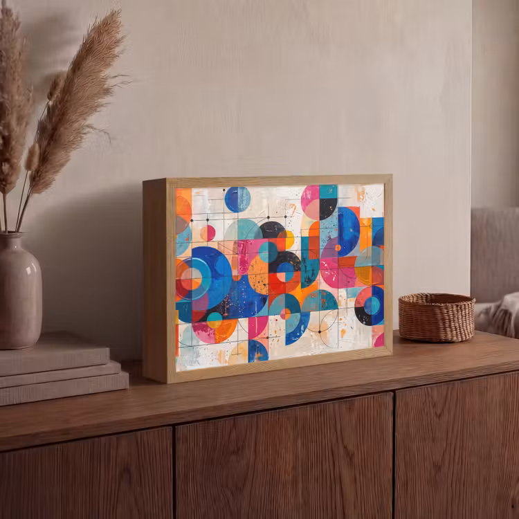 Lightbox - Wandlamp - Kunst - Geometrisch - Abstract - Kleurrijk — 4