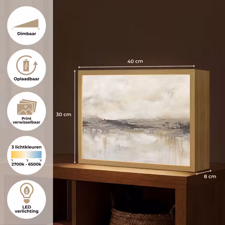 Lightbox - Wandlamp - Landschap - Horizon - Natuur - Abstract - Neutraal — 10