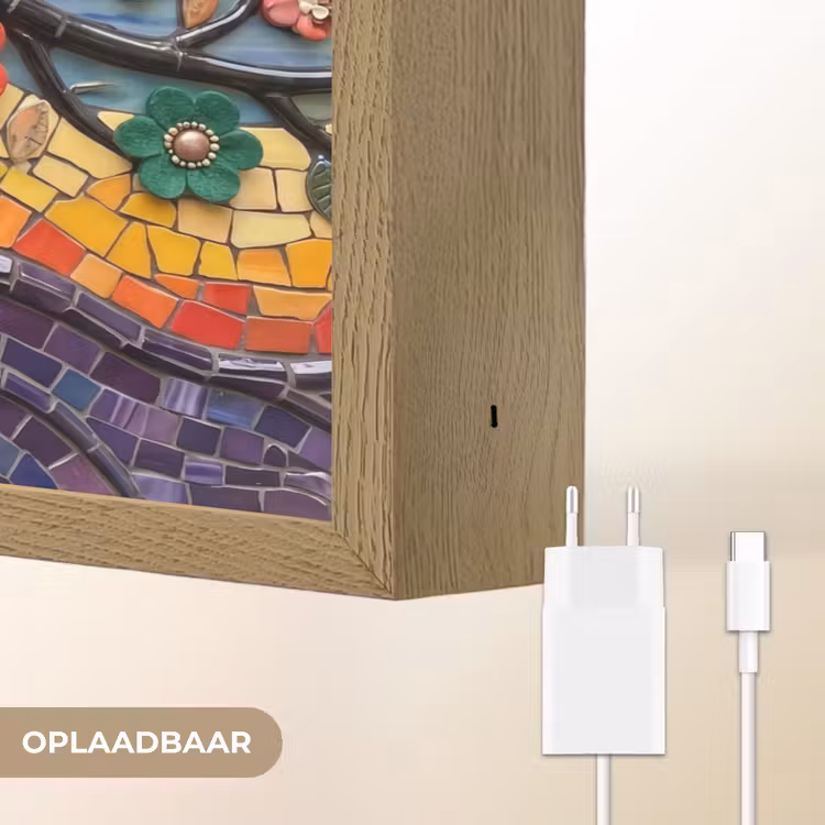 Lightbox - Wandlamp - Levensboom - Mozaïek - Bloemen - Kleurrijk - Vrolijk — 7