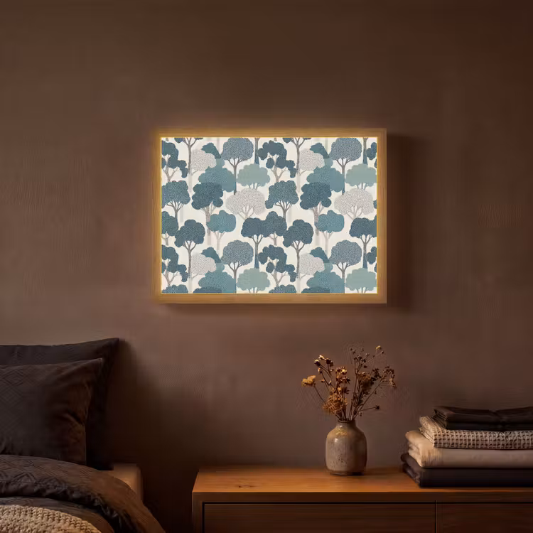 Lightbox - Wandlamp - Modern - Bomen - Bos - Patroon - Blauw — 3