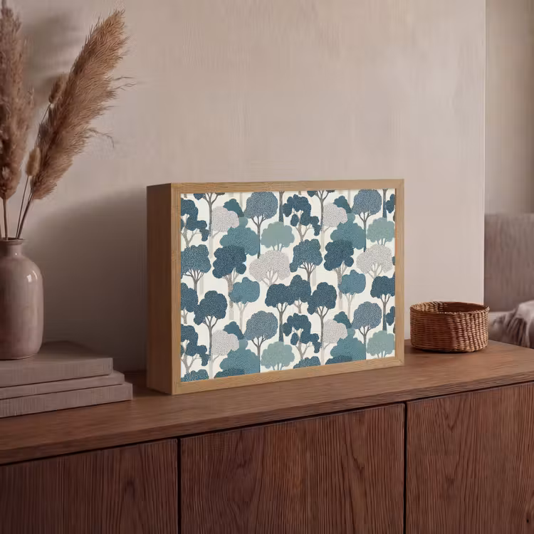 Lightbox - Wandlamp - Modern - Bomen - Bos - Patroon - Blauw — 4