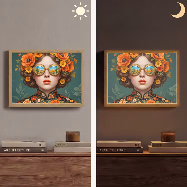 Lightbox - Wandlamp - Portret - Vrouw - Kleurrijk - Expressief — 6