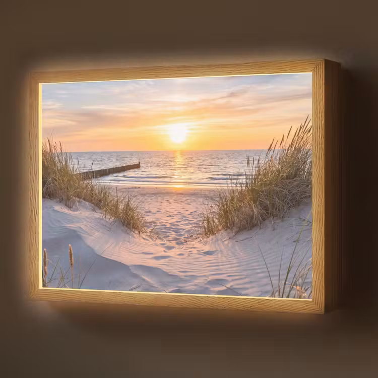 Lightbox - Wandlamp - Strand - Zonsondergang - Natuur - Landschap — 1