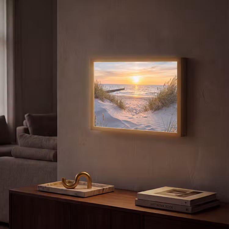 Lightbox - Wandlamp - Strand - Zonsondergang - Natuur - Landschap — 2