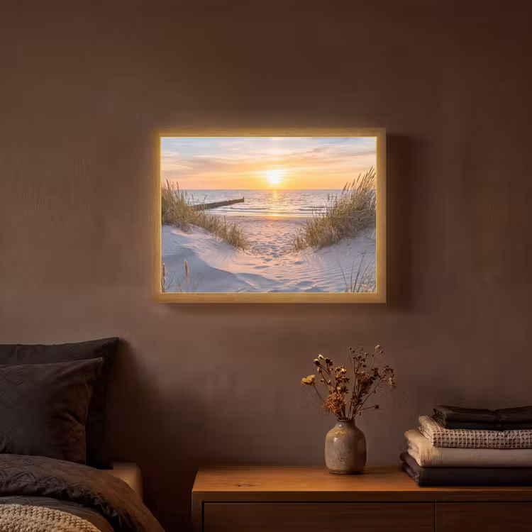 Lightbox - Wandlamp - Strand - Zonsondergang - Natuur - Landschap — 3