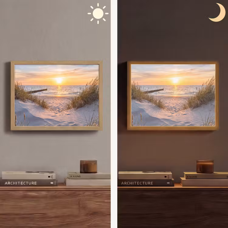 Lightbox - Wandlamp - Strand - Zonsondergang - Natuur - Landschap — 6