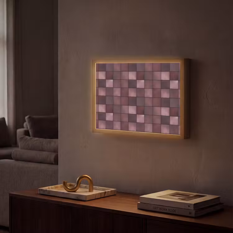 Lightbox - Wandlamp - Vierkant - Tegel - Patroon - Paars — 2