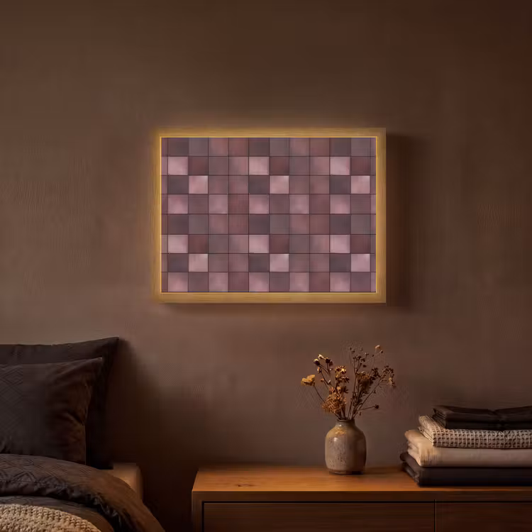 Lightbox - Wandlamp - Vierkant - Tegel - Patroon - Paars — 3