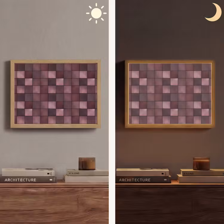 Lightbox - Wandlamp - Vierkant - Tegel - Patroon - Paars — 6