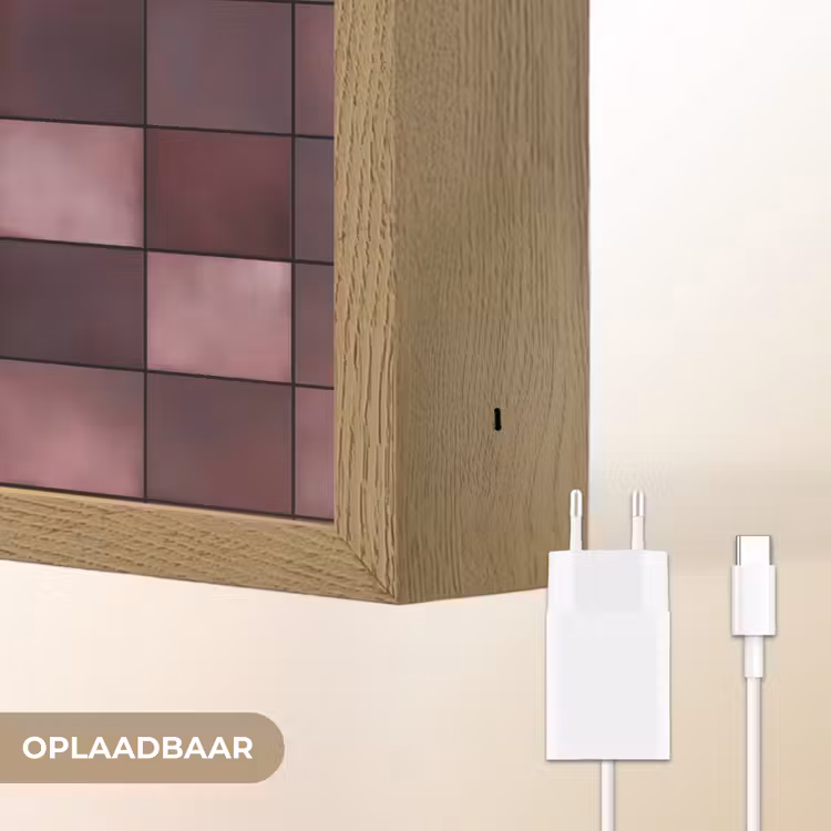 Lightbox - Wandlamp - Vierkant - Tegel - Patroon - Paars — 7