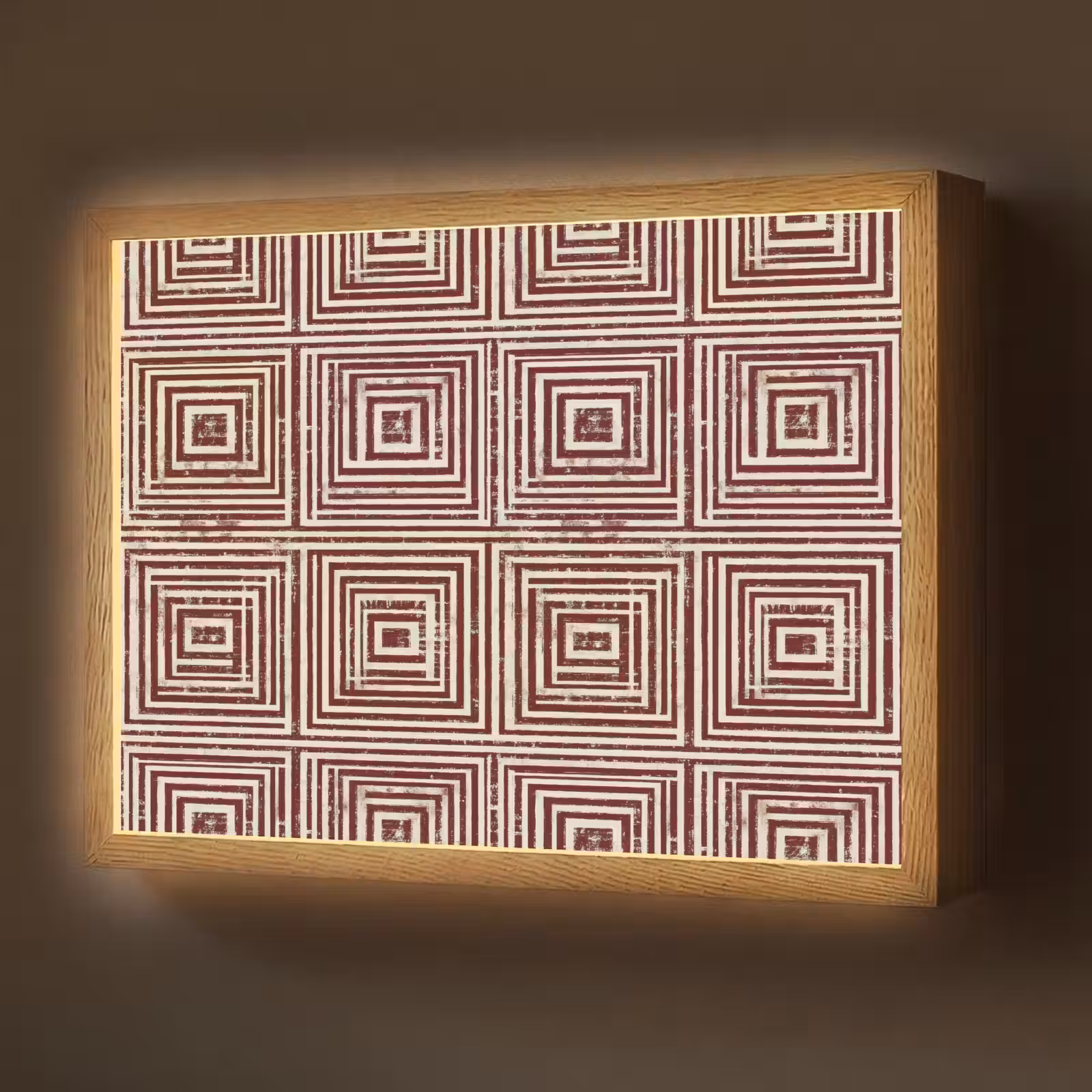 Lightbox - Wandlamp - Geometrisch - Patroon - Rood — 1